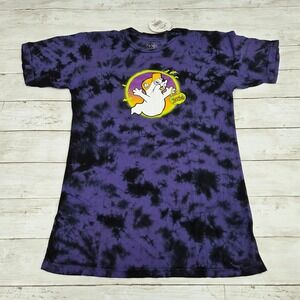 Buc-ee's T-Shirt Unisex Small Purple Hey Boo Halloween 2024 Tie-Dye Glow In Dark